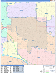 Oak Lawn Wall Map Color Cast Style 2026